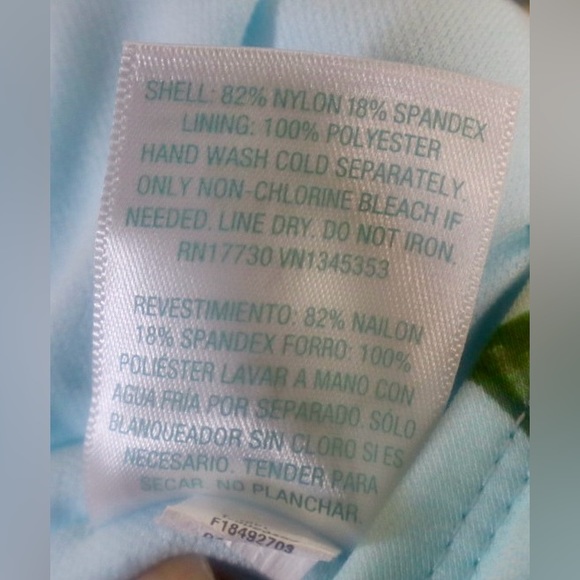 Kona Sol Women’s One Piece Blue Hawaiian Palm Floral Swimsuit Size XL 16-18 NWT - Picture 7 of 13